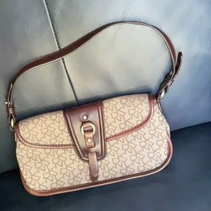 DKNY logo tan mini bag